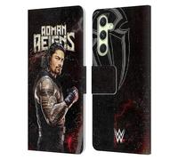 Head Case Designs Officially Licensed WWE Roman Reigns Superstars Leather Wallet Case Compatible With Samsung Galaxy A54 5G