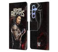Head Case Designs Officially Licensed WWE Roman Reigns Superstars Leather Wallet Case Compatible With Samsung Galaxy A34 5G
