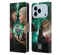 Head Case Designs Officially Licensed WWE Roman Vs Cody Wrestlemania 40 Leather Wallet Case Compatible With Apple iPhone 17 Pro