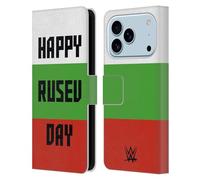 Head Case Designs Officially Licensed WWE Rusev Happy Rusev Day Superstars 7 Leather Wallet Case Compatible With Apple iPhone 17 Pro