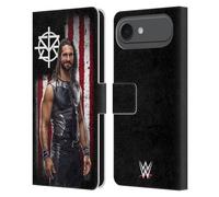 Head Case Designs Officially Licensed WWE Seth Rollins American Flag Superstars Leather Wallet Case Compatible With Apple iPhone 17 Air