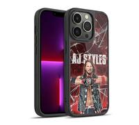 Head Case Designs Officially Licensed WWE Shattered Glass Aj Styles Gel Armour Case [Military Grade Protection] Compatible With Apple iPhone 13 Pro