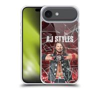 Head Case Designs Officially Licensed WWE Shattered Glass Aj Styles Gel Case [Military Grade Protection] Compatible With Apple iPhone 17 Air
