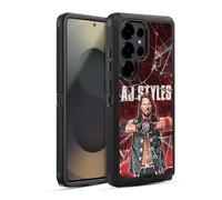 Head Case Designs Officially Licensed WWE Shattered Glass Aj Styles Ultra-Armoured Shockproof Case [Military Grade Protection] Compatible With Samsung Galaxy S25 Ultra