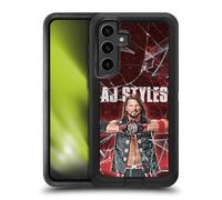 Head Case Designs Officially Licensed WWE Shattered Glass Aj Styles Ultra-Armoured Shockproof Case [Military Grade Protection] Compatible With Samsung Galaxy S24+ 5G