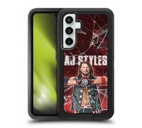 Head Case Designs Officially Licensed WWE Shattered Glass Aj Styles Ultra-Armoured Shockproof Case [Military Grade Protection] Compatible With Samsung Galaxy S23 FE 5G