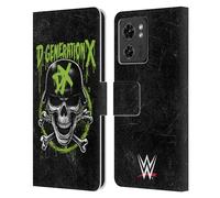 Head Case Designs Officially Licensed WWE Skull D-Generation X Leather Book Wallet Case Cover Compatible With Motorola Moto Edge 40