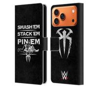 Head Case Designs Officially Licensed WWE Smash Em Stack Em Pin Em R. Reigns Graphics Leather Wallet Case Compatible With Apple iPhone 17 Pro Max
