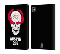 Head Case Designs Officially Licensed WWE Stone Cold White Skull Superstars 5 Leather Wallet Case Compatible With Apple iPad Pro 11 M4 2024