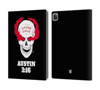 Head Case Designs Officially Licensed WWE Stone Cold White Skull Superstars 5 Leather Wallet Case Compatible With Apple iPad Pro 13 M4 2024