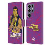 Head Case Designs Officially Licensed WWE The Bad Guy Razor Ramon Leather Wallet Case Compatible with Samsung Galaxy S25 Ultra