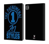 Head Case Designs Officially Licensed WWE The Phenomenal One Aj Styles Leather Wallet Case Compatible With Apple iPad Pro 11 M4/M5 2024/2025
