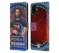 Head Case Designs Officially Licensed WWE Tribal Pattern Roman Reigns Leather Wallet Case Compatible With Samsung Galaxy A07