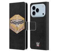 Head Case Designs Officially Licensed WWE United States Championship Title Belts Leather Wallet Case Compatible With Apple iPhone 17 Pro