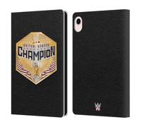 Head Case Designs Officially Licensed WWE United States Championship Title Belts Leather Wallet Case Compatible With Apple iPad mini (2021/2024)