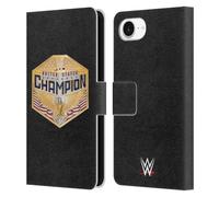 Head Case Designs Officially Licensed WWE United States Championship Title Belts Leather Wallet Case Compatible With Apple iPhone 16e