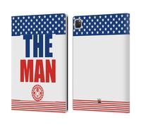 Head Case Designs Officially Licensed WWE US Flag Becky Lynch The Man Leather Wallet Case Compatible With Apple iPad Pro 13 M4 2024