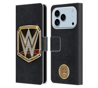 Head Case Designs Officially Licensed WWE World Heavyweight Champion Title Belts Leather Wallet Case Compatible With Apple iPhone 17 Pro