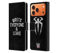 Head Case Designs Officially Licensed WWE Wreck Everyone & Leave R. Reigns Graphics Leather Wallet Case Compatible With Apple iPhone 17 Pro Max