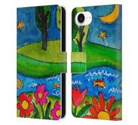 Head Case Designs Officially Licensed Wyanne Summer Lake At Midnight Nature 2 Leather Wallet Case Compatible With Apple iPhone 16e