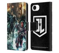 Head Case Designs Officially Licensed Zack Snyder's Justice League Darkseid, Superman, Flash Snyder Cut Graphics Leather Wallet Case Compatible With Apple iPhone 16e