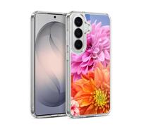Head Case Designs Orange And Pink Dahlias Flowers Gel Case [Military Grade Protection] Compatible with Samsung Galaxy S26 and Compatible with MagSafe