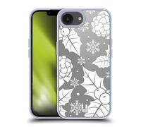 Head Case Designs Ornaments Silver Holiday Collection Gel Case [Military Grade Protection] Compatible with Apple iPhone 16e and Compatible with MagSafe