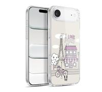Head Case Designs Paris Bike Tour Doodle Cities Gel Case [Military Grade Protection] Compatible with Apple iPhone 17 Air and Compatible with MagSafe
