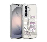 Head Case Designs Paris Bike Tour Doodle Cities Gel Case [Military Grade Protection] Compatible with Samsung Galaxy S26 and Compatible with MagSafe