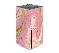 Head Case Designs Pink and Gold Marble Vinyl Sticker Gaming Skin Decal Cover Compatible With Xbox Series X Console