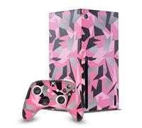 Head Case Designs Pink Camo Camouflage Game Console Wrap and Game Controller Skin Bundle Compatible With Xbox Series X