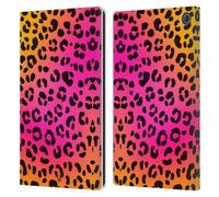 Head Case Designs Pink Leopard Mad Prints Leather Wallet Case Compatible With Amazon Fire Max 11 2023