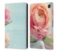 Head Case Designs Pink Peach Roses In A Vase Flowers Leather Wallet Case Compatible With Amazon Fire 7 2022