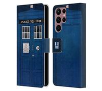 Head Case Designs Police Box I Love London Leather Wallet Case Compatible With Samsung Galaxy S22 Ultra 5G