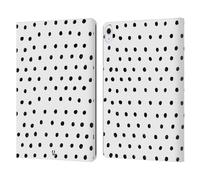 Head Case Designs Polka Dots Black And White Doodle Patterns Leather Wallet Case Compatible With Apple iPad Air 13 2024/2025