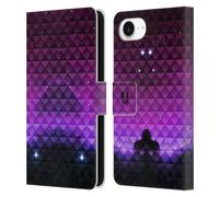 Head Case Designs Printed Purple Haze Studded Ombre Leather Wallet Case Compatible With Apple iPhone 16e