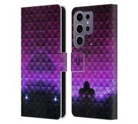 Head Case Designs Printed Purple Haze Studded Ombre Leather Wallet Case Compatible with Samsung Galaxy S25 Ultra
