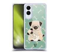 Head Case Designs Pug Animal With Offspring Gel Case [Military Grade Protection] Compatible With Samsung Galaxy S25 Edge