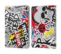 Head Case Designs Punks Not Dead Sticker Happy - New Leather Wallet Case Compatible With Apple iPad Pro 13 M4 2024