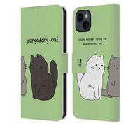 Head Case Designs Purgatory Cat Ceiling Cat Vs Basement Cat Leather Wallet Case Compatible With Apple iPhone 15 Plus