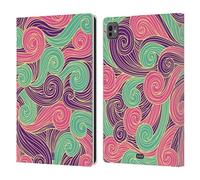 Head Case Designs Purple And Pink Vivid Swirls Leather Wallet Case Compatible With Apple iPad Pro 11 M4 2024