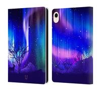 Head Case Designs Purple Forest Grove Northern Lights Leather Wallet Case Compatible With Apple iPad mini (2021/2024)
