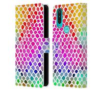 Head Case Designs Rainbow Snake Mad Prints Leather Book Wallet Case Cover Compatible With Motorola One Action