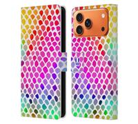 Head Case Designs Rainbow Snake Mad Prints Leather Wallet Case Compatible With Apple iPhone 17 Pro Max