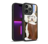Head Case Designs Reader Dog With Glasses Funny Animals Gel Armour Case [Military Grade Protection] Compatible With Apple iPhone 14 Pro