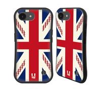 Head Case Designs Red And Blue Gingham Union Jack Collection Hybrid Case Compatible With Apple iPhone 16e