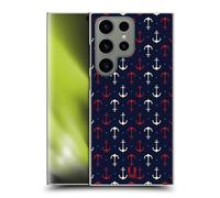 Head Case Designs Red And White Anchors Marine Patterns 1 Hard Back Case Compatible With Samsung Galaxy S24 Ultra 5G
