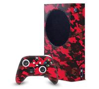 Head Case Designs Red Camo Camouflage Game Console Wrap and Game Controller Skin Bundle Compatible With Xbox Series S Console & Controller Bundle