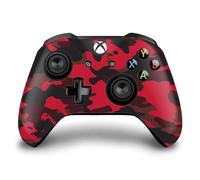 Head Case Designs Red Camo Camouflage Vinyl Sticker Gaming Skin Decal Cover Compatible With Xbox One S/X Controller
