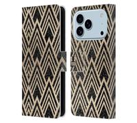 Head Case Designs Rhombic Textured Art Deco Patterns Leather Wallet Case Compatible With Apple iPhone 17 Pro